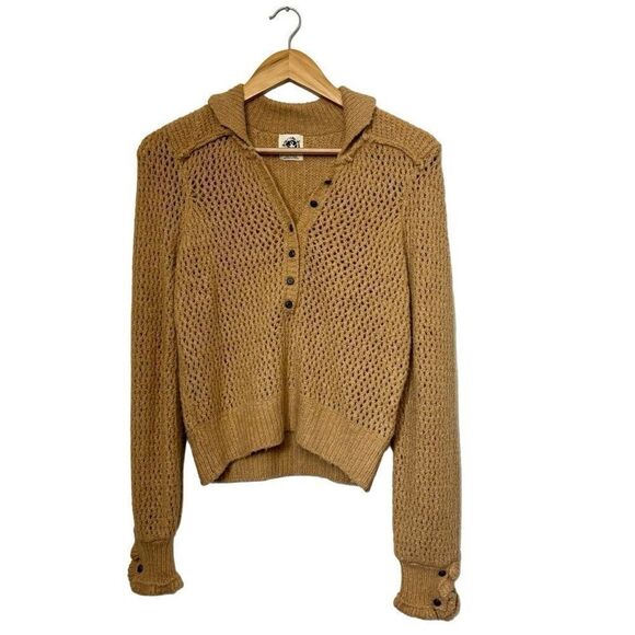 Free People Care FP Snowdrift Pullover Sweater in Camel Heather Size small new - Picture 3 of 13
